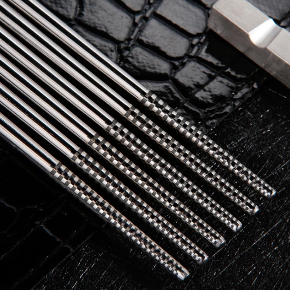 4 Pair/lot Luxury Stainless Steel Chopstick Set Metal Chinese Silver Child Chopsticks For Kids Sushi Food Sticks Tableware