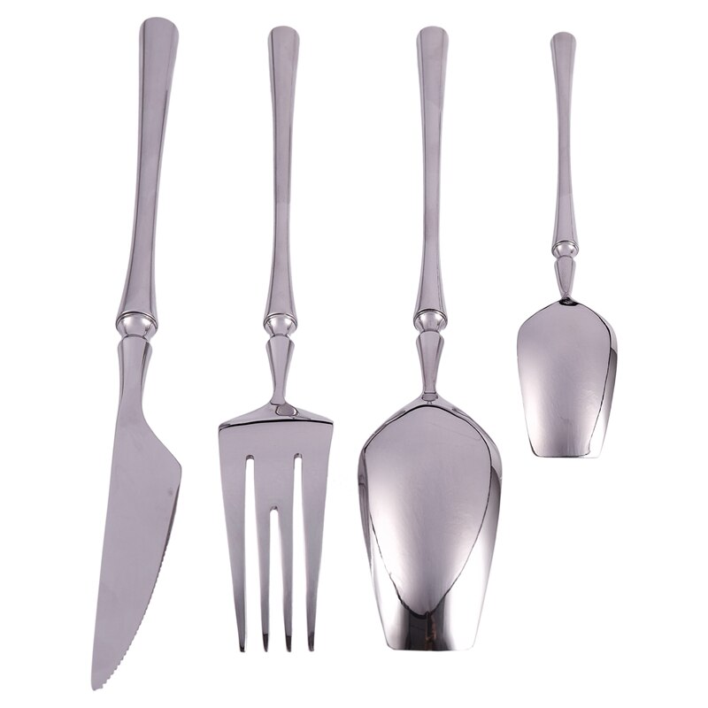 24 stuks/sets westerse draagbare bestekset voor op reis 304 roestvrijstalen serviessets met luxe handvat mes vork diner servies