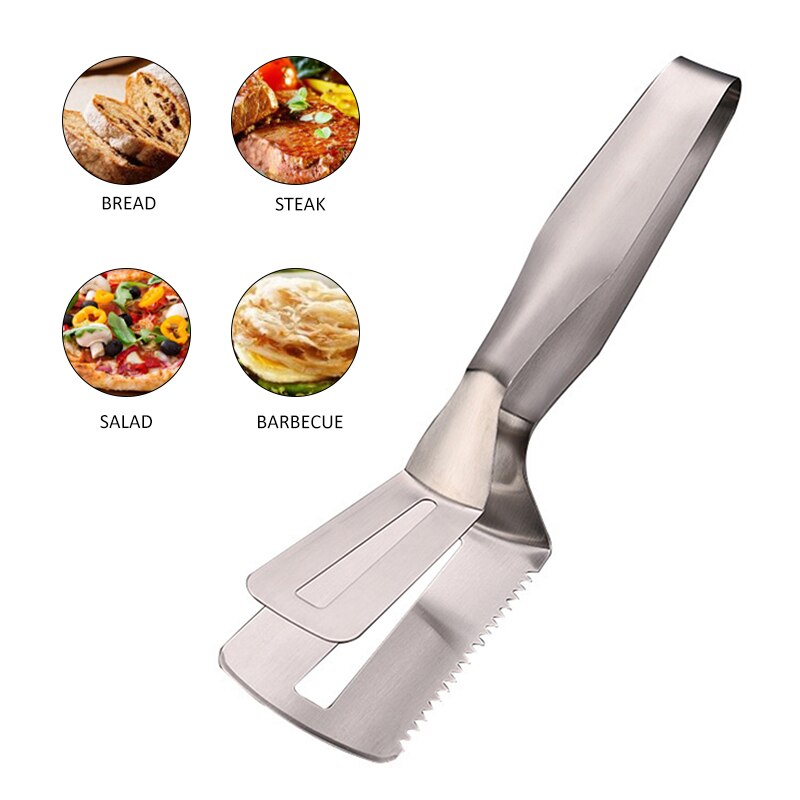 Stainless Steel Steak Clip Anti-scald Fish Shovel Kitchen Serrated Clip Food Clip Bread Steak Clip BBQ Tool Kitchen Utensils