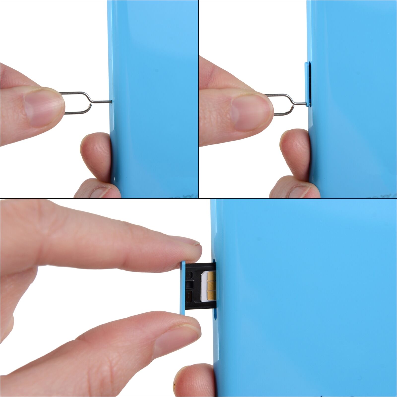 Porte-carte Nano Sim pour iPhone 5C, A1507, A1529, A1532, A1456, avec broche d&#39;éjection gratuite