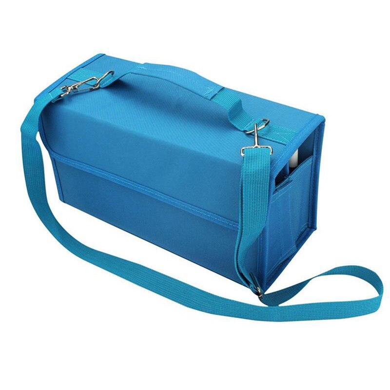 80 Slots Large Capacity Folding Marker Pen Case Art Markers Pen Storage Carrying Bag Durable Sketch Tools Organizer: Blue