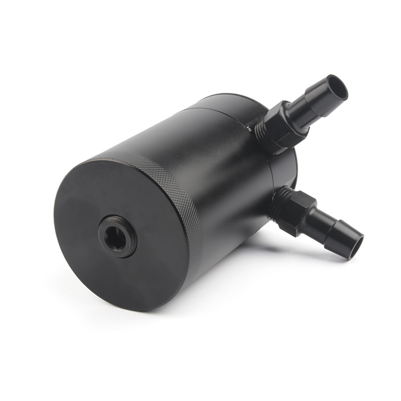 Universal Compact Baffled 2-Port Aluminum Oil Catch Can Reservoir Tank Reservoir Turbo Oil Catch can