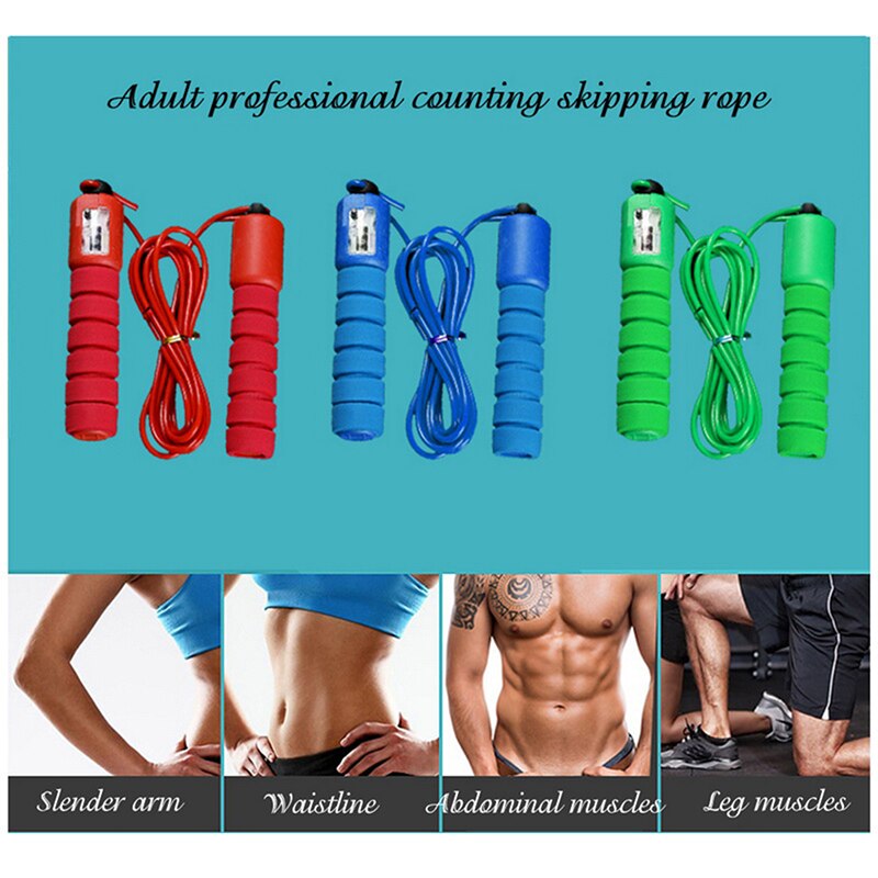 Professionele Volwassen Springtouwen Met Teller Sport Fitness Verstelbare Snelle Snelheid Tellen Sprong Overslaan Rope Skipping Draad Touwen