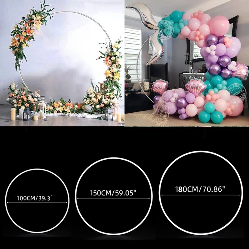 Cirkel Ballon Boog Met Stand Plastic Krans Frame Houder Ring Ballon Diy Kolom Base Baby Shower Verjaardag Wedding Party Decor