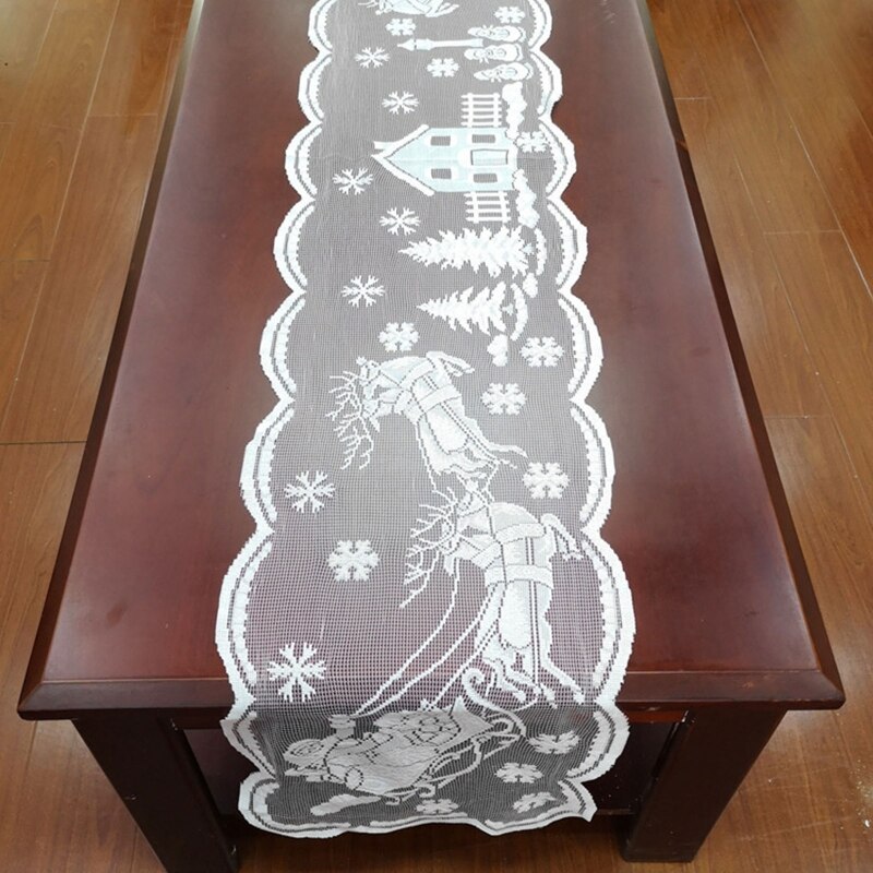 Hvid jul xmas snemand santa dekorationer blonder bordløbere placering gxma