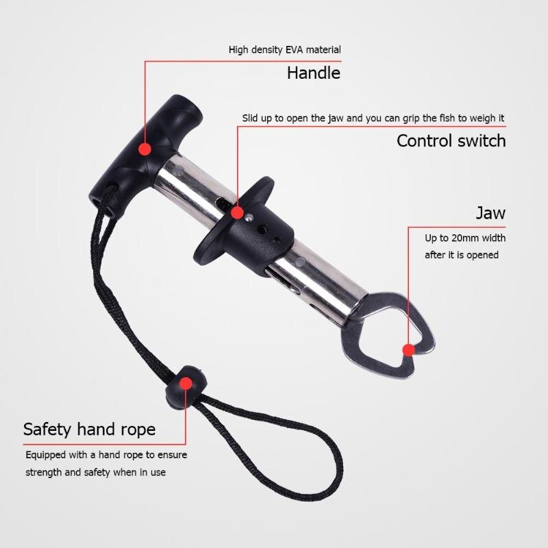 Controle visklem apparaat lokt roestvrij staal vislip gripper houder grijper tang visgerei accessoires