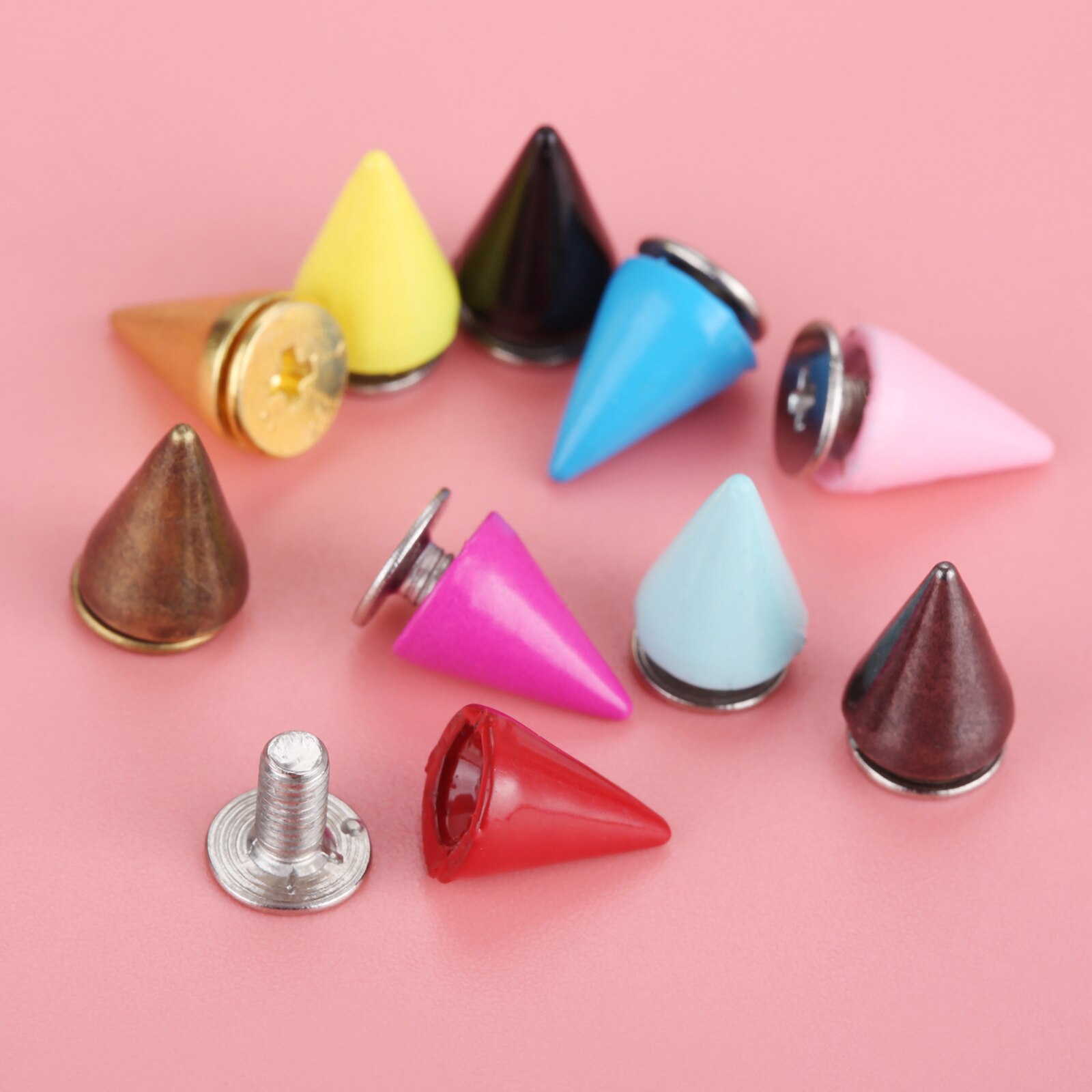 20x Metall Schrauben Knopf Spitze Nieten Handtasche Gürtel Schuhe Punk Bekleidung Leder Schnallen Handwerk Kugel Niet Zucht Spikes DIY handgefertigt