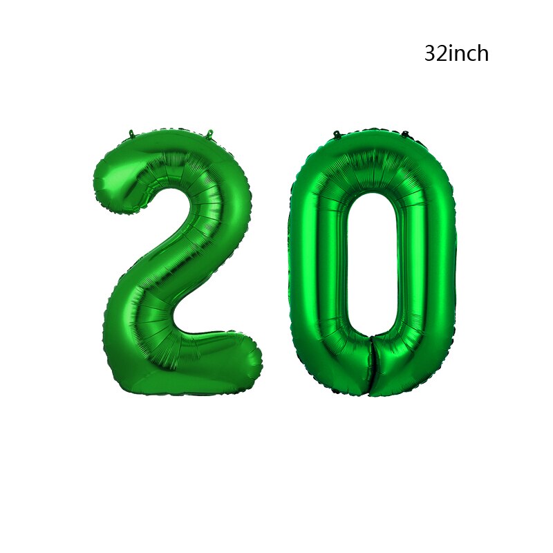 32 inch Green Number Foil Balloons 0 1 2 3 4 5 6 7 8 9 Helium Green Balloon Happy Birthday Party Wedding Decoration Supplies