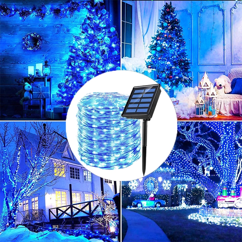 Solar--Lichterkette für Höhle Außenbereich, wasserdicht, 8 Modi, 50/100/200/300 LEDs, für Weihnachten, Innenbereich, Haus, Garten, Party, Terrasse, Baumdekoration: RGB / 650W