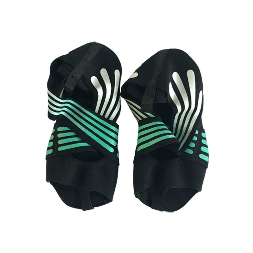 Damen Rutschfeste Yoga Socken - Indoor Fitness Pilates Gym Sport - Backless Fünf Zehen: Türkis / M