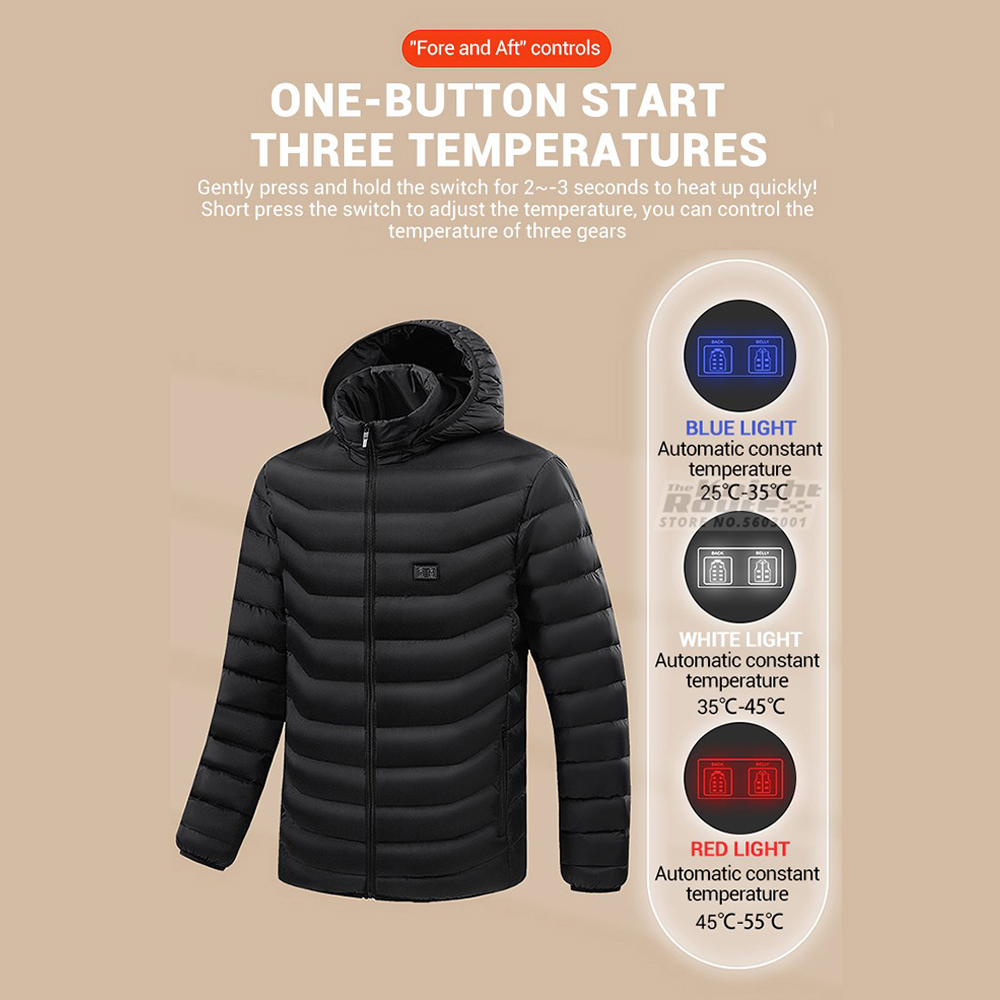 21 Bereiche beheizte Jacke Winter Herren Damen Motorradjacke USB elektrische Heizjacke beheizte Weste Moto Thermokleidung Mantel