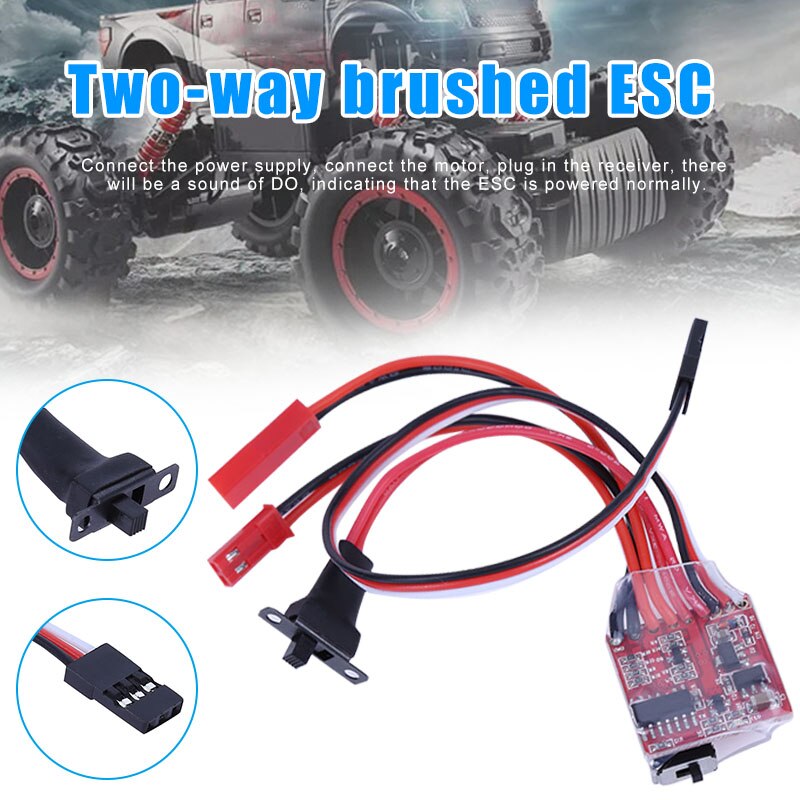 2 Khz 20A Esc Auto Borstel Motor Speed Controller Met Rem Voor Rc Auto Boot Vrachtwagens Nr: Default Title