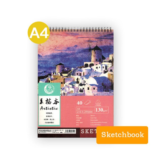 A3/16K/A4 Watercolor Traveling Sketch PaperBook School Hand Painted Drawing Artist Student Art Supplies Stationery Sketchbook: 3