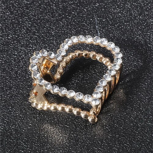 1PcFashion Geometric Imitation Pearl Hair Clips Hair Claw Crab Crystal Retro Heart Shape Hairpin Hair Accessories For Women Girl: 02C