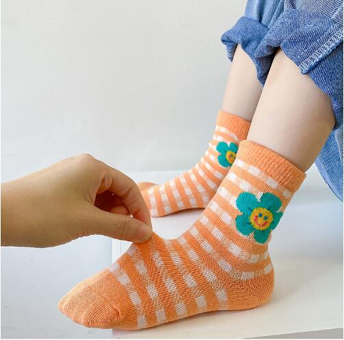 1-8Year 3 Pairs spring lovely flower kids boy girl children baby socks
