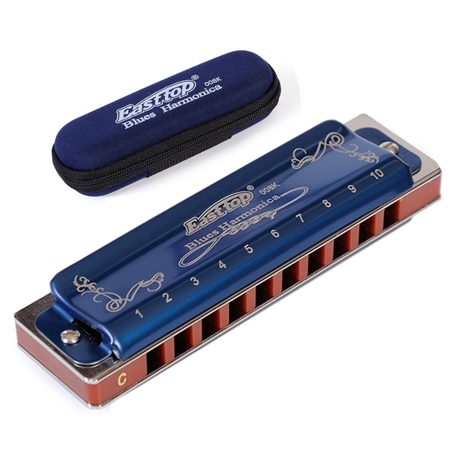Easttop Harmonica Diatonic 10 Holes Blues Harp 2 Color 12 Keys/Low F Mouth Ogan woodwind Musical Instrument T008K Melodica gaita