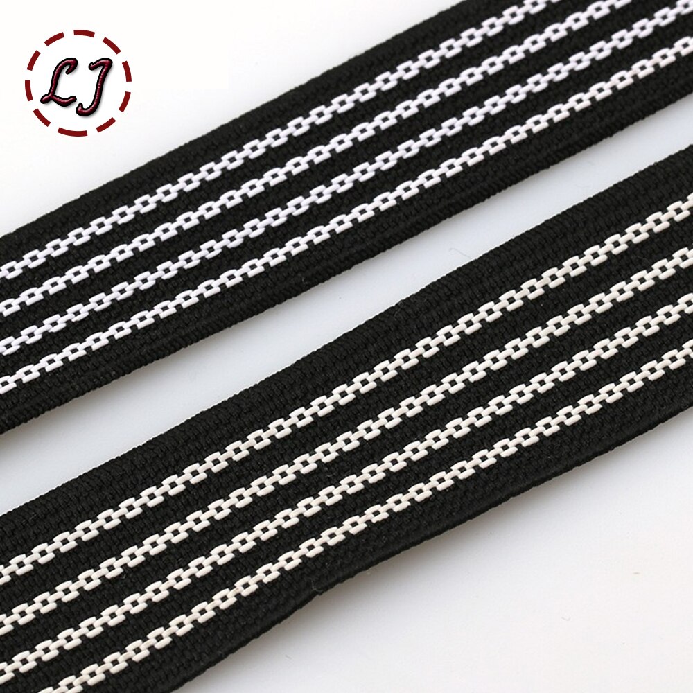 Banda elástica antideslizante para traje de esquí, cinta elástica para embarazadas, accesorios de costura para el hogar, color blanco y negro de , 20mm, 25mm,