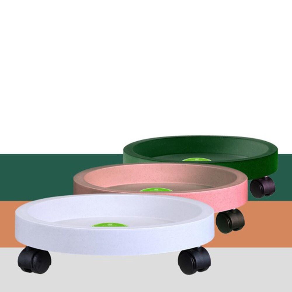 Removable Flower Pot Tray Universal Wheels Round Plastic Tray Flower Pot Rack Plant Stand Rolling Potted Plant Stand Fe25