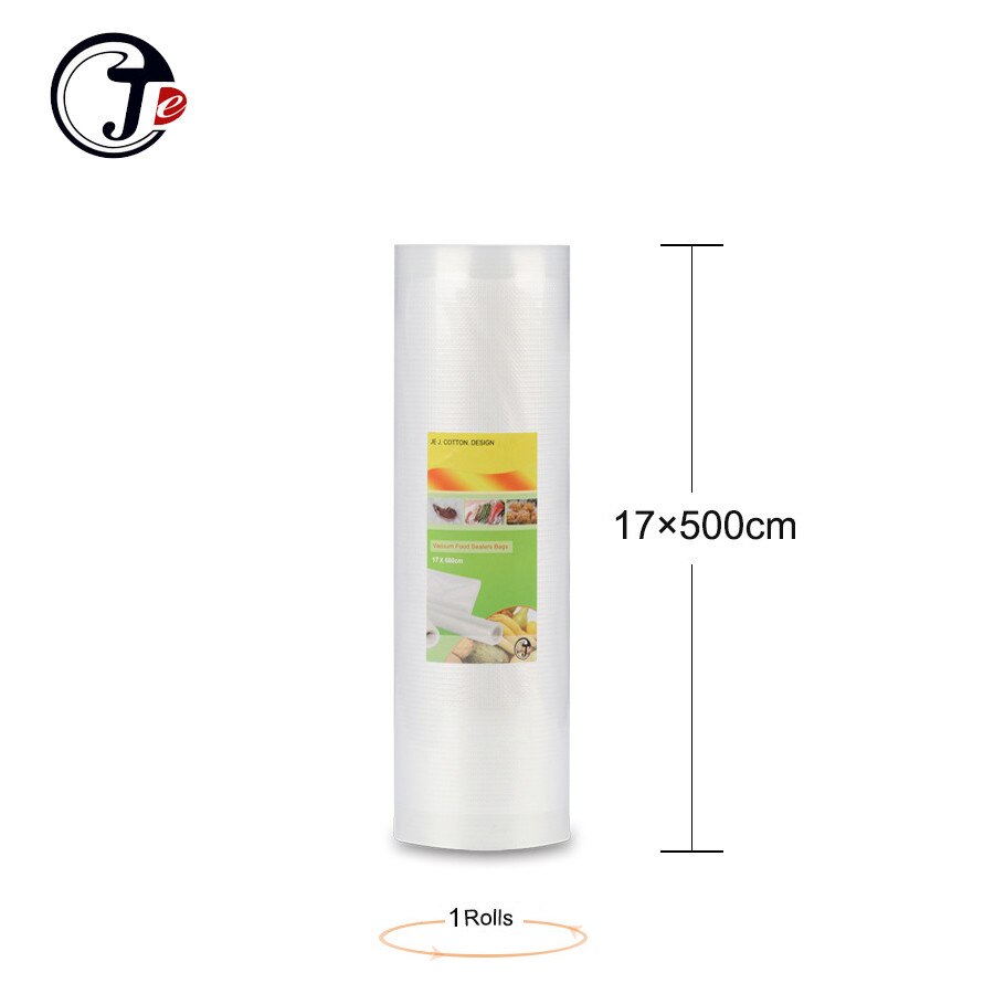 6 Size 12/17/20/22/28/ 25*500Cm Vakum Sluitmachine Pakketten tassen Voor Vacuum Verpakking Machine Graan Voor Wrappers Voedsel Sealer: 1 Rolls 17x500cm