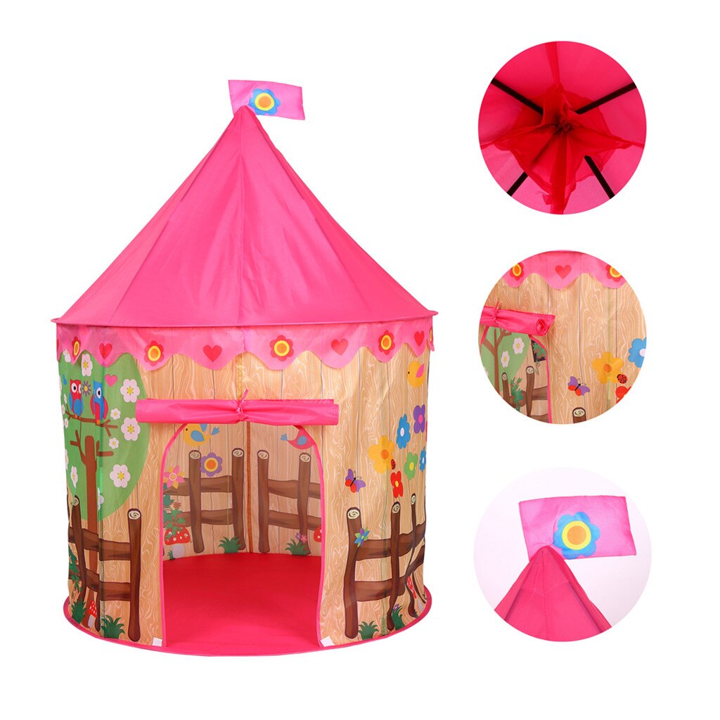 Folding Children Kids Play Tent In/Outdoor Toy House for Boys Girls Seaside Teepee Tent Play Tent Birthday Christmas