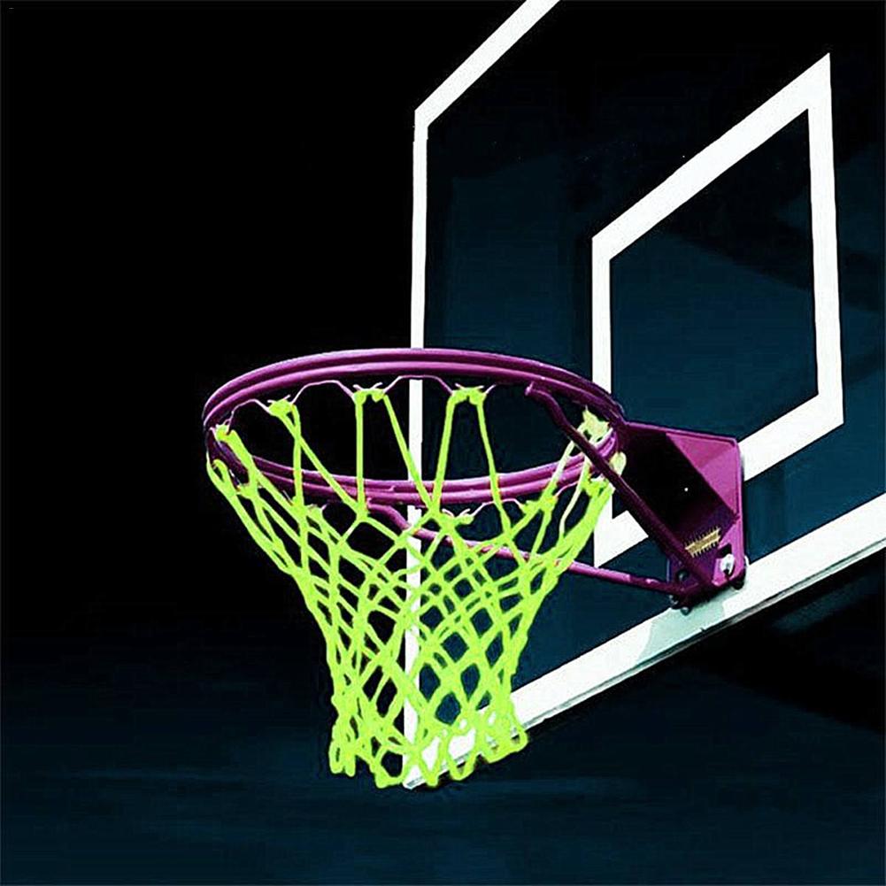 1pcs Shooting Training Basketball Net Green Luminous Basketball Net Backboard Ball Mesh Nylon Standard Basketball Hoop Net