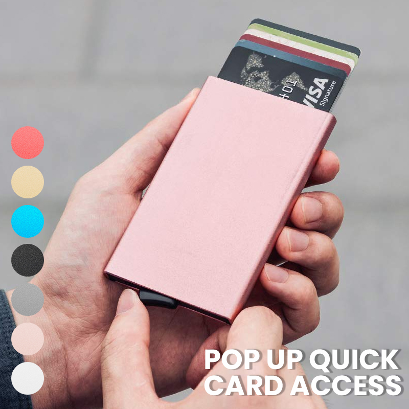Wąski portfel z blokadą RFID — minimalistyczne etui na karty kredytowe dla mężczyzn i kobiet, mini metalowa obudowa