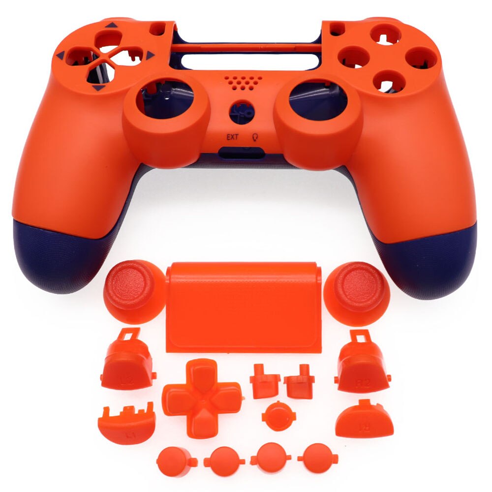TingDong Full Plastic Hard Shell + Buttons Mod Kit For JDS JDM-050 055 For PS4 5.0 Controller Housing Cover Case: black