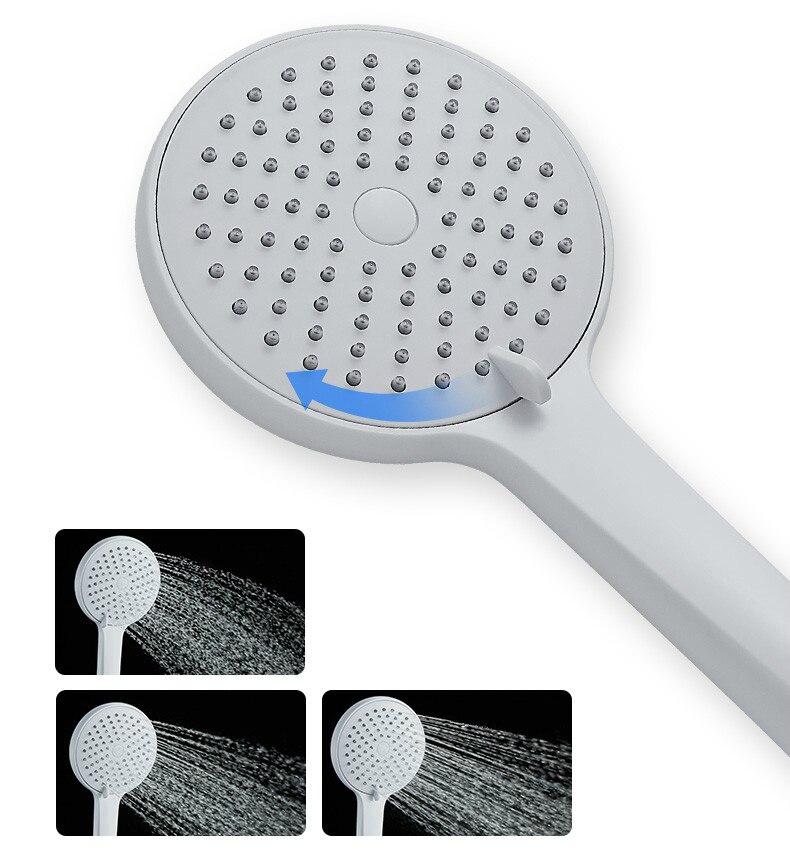 Matte White Anti-bacteria ABS Material handheld shower adjustable shower head with silicone shower nozzle