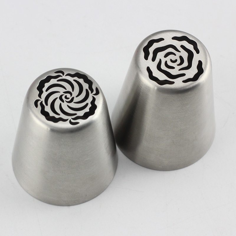2Pcs Russian Piping Tips Cake Pastry Nozzles Cake Decorating Tools DIY Biscuits Cake Pastry Nozzles Tips Cupcake Dessert Baking