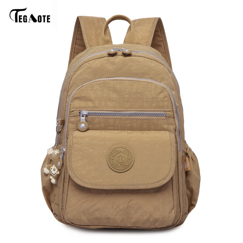 TEGAOTE Small Backpack for Teenage Girl School Backpacks Women Luxury Bolsa Casual Nylon Waterproof Bagpack Mochila: 14