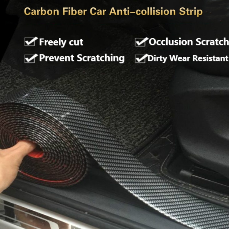 Carbon Fiber Rubber Auto Styling Moulding Strip Zachte Zwarte Bekleding Bumper Strip Diy Instaplijsten Protector Edge Guard Auto Stickers