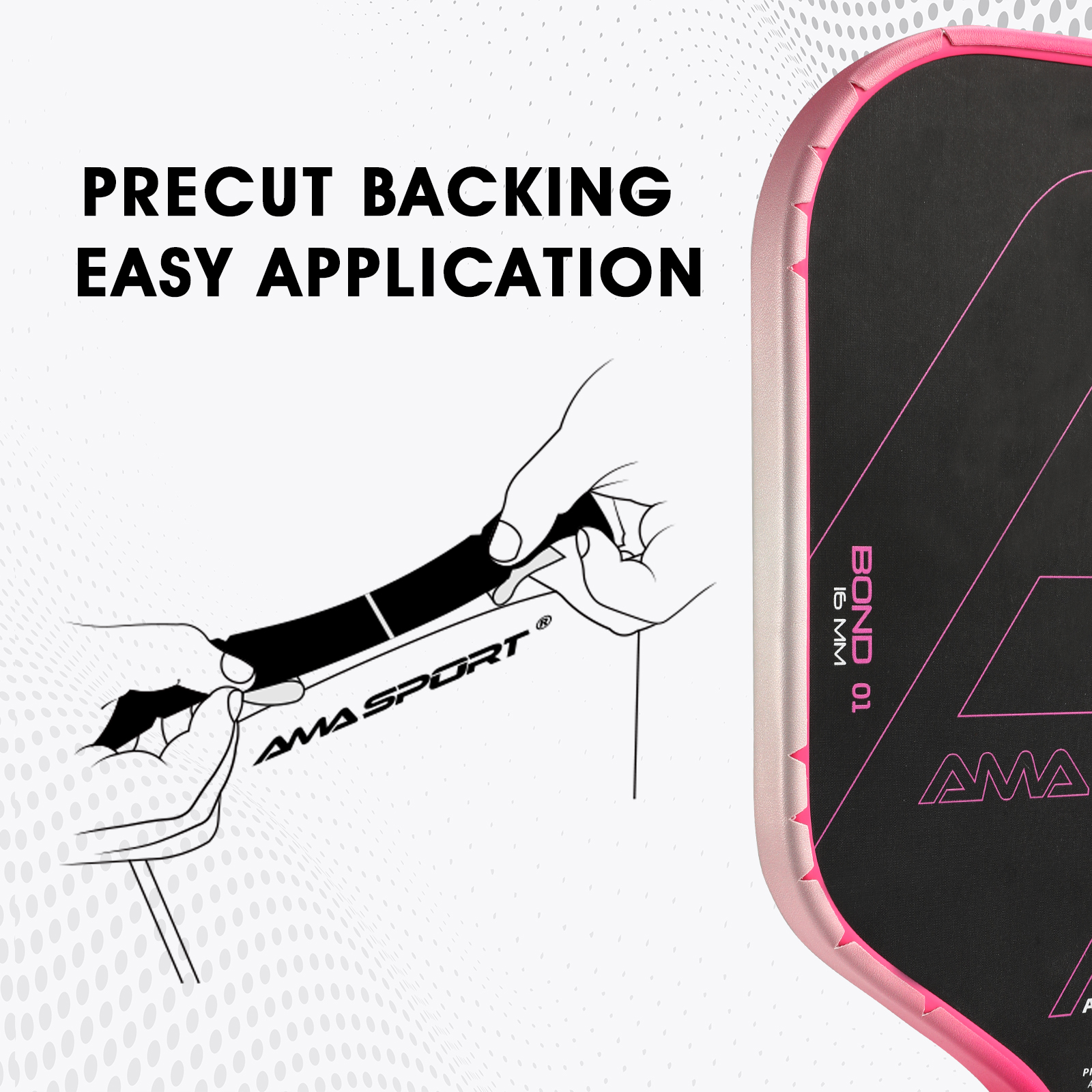AMA SPORT Pickleball Paddle Protection Tape Gradient Color-Racket Edge Protection Tape -Fit Perfectly Curved Edge -No Wrinkling