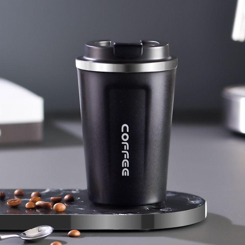 GIANXI Stainless Steel Coffee Cup Thermos Mug Leak-Proof Thermos Travel Thermal Vacuum Flask Insulated Cup Water Bottle: black / 301-400ml