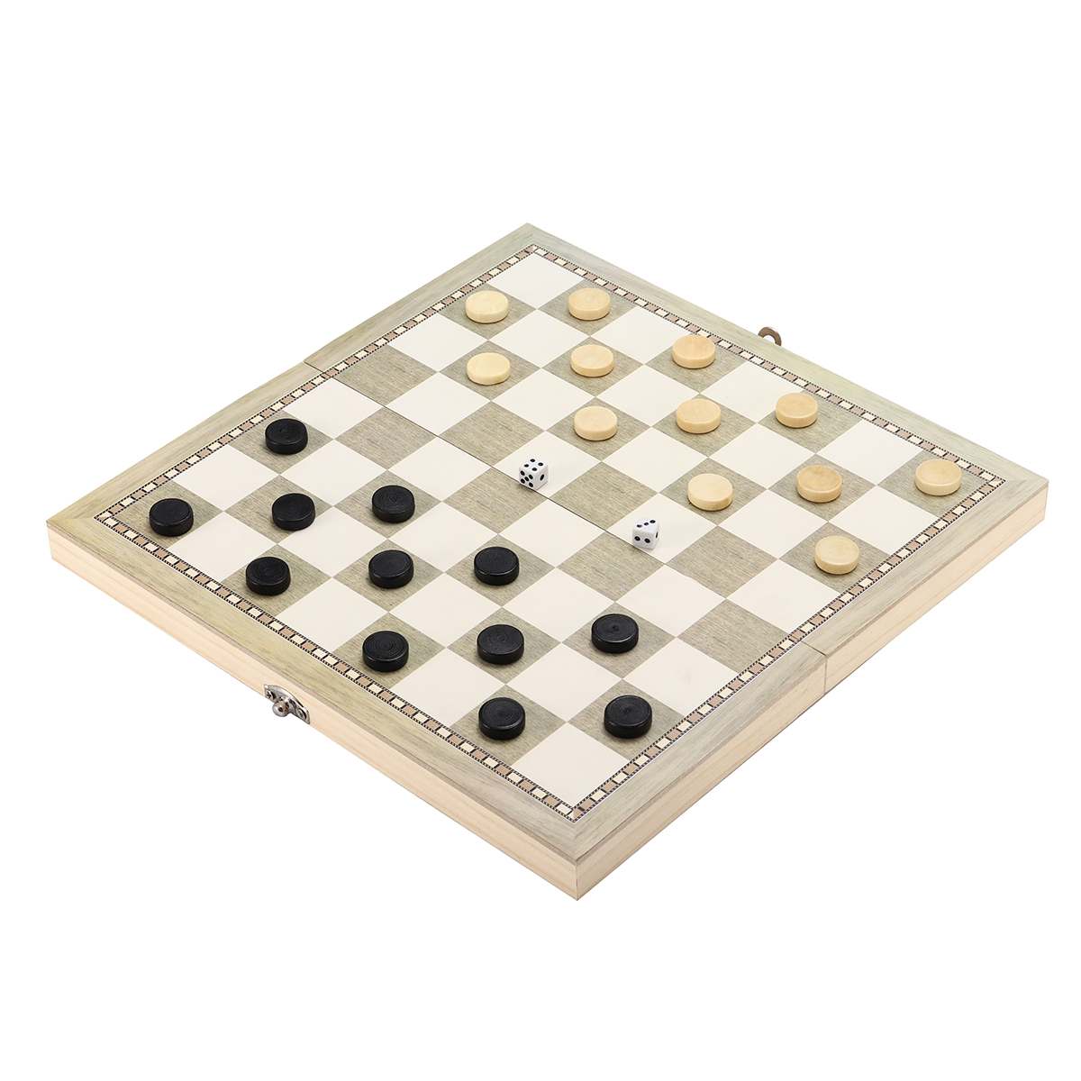 Game Board Toys Kit Foldable Wooden Chess Board Set Travel Games Chess Backgammon Checkers Toy Kids Chessmen Entertainment