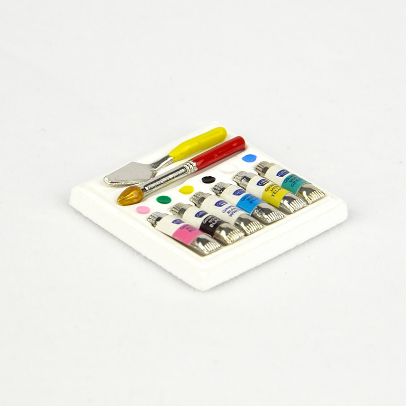 Commercio tutto'ingrosso 1:12 miniatura casa delle bambole mini pittura Ad Acquerello penna bambola accessori giocattolo per la foresta famiglia di animali da collezione Regalo