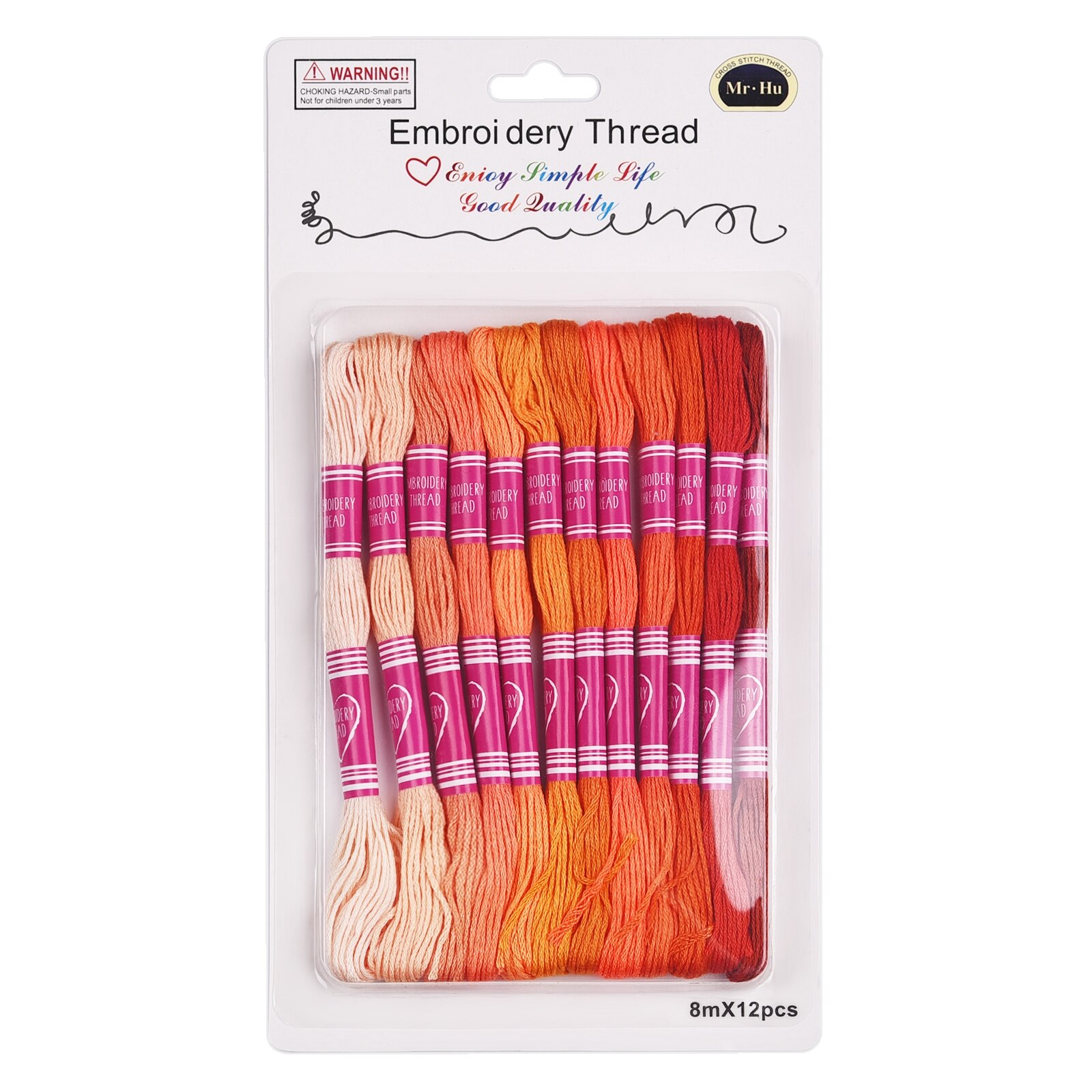 8 Colors Embroidery Thread Gradient Colors Floss Cross Stitch Kit Premium Rainbow DIY Threads Crafts Cotton Sewing Skein: 05