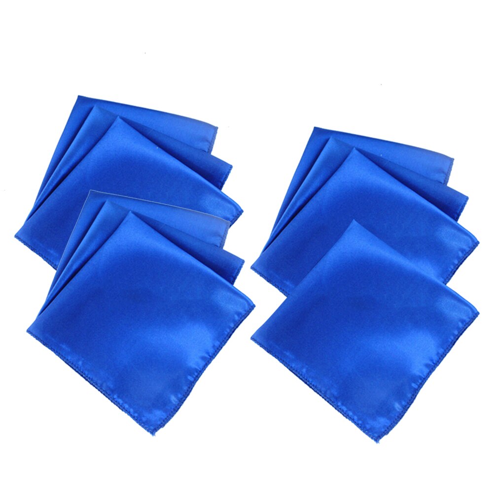 10 stk firkantet satengbord serviett fest hotellutstyr lommetørkle klut bankett middagsbord dekorasjon: Blå