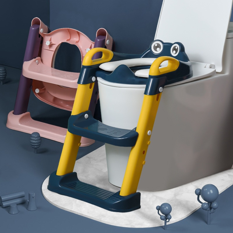 Tyk babypottetræningssæde børns potte med justerbar stige spædbarn baby toiletsæde toilet træning foldesæde