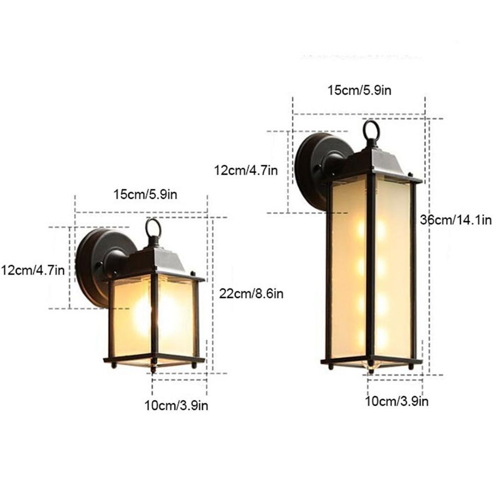 Minimalistisk  e27 vegglampe, utendørs vanntett vegglampe ,ac90-260v glass gårdsplass hage veranda korridor lys retro vegglamper