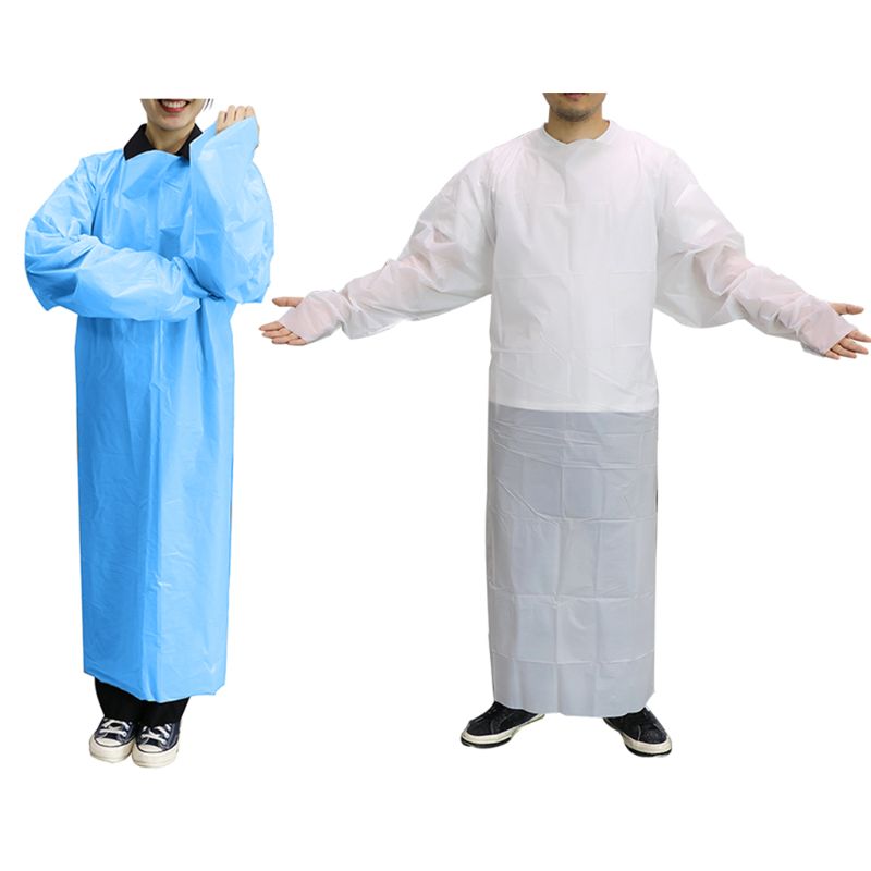 10 Pack Blue Disposable Isolation Gown Protective Isolation Gown Clothing FluidResistant Impervious Splash Resistant