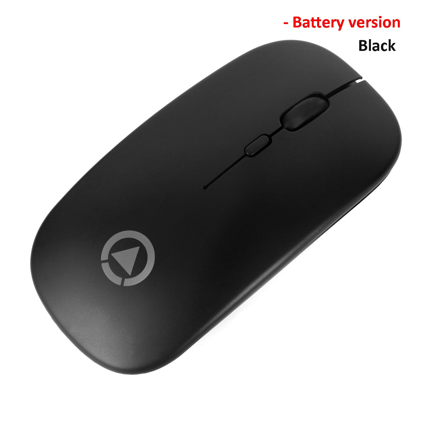 Ultra-thin LED Light Rechargeable & Battery Mouse 2.4GHz Digital Wireless Mute USB Optical Ergonomic Game Mouse Laptop Computer: Style B - Black