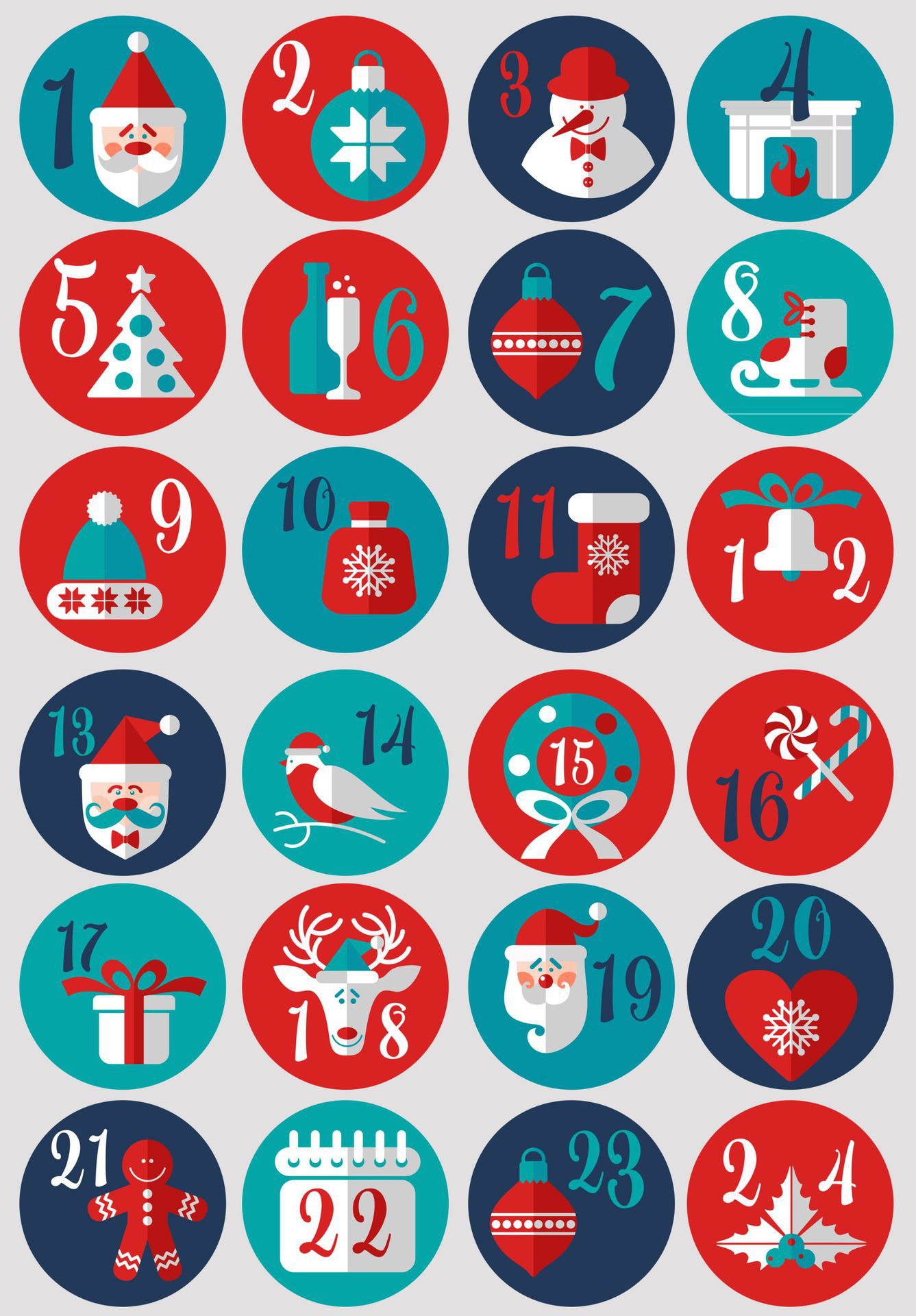 Merry Christmas Stickers Advent Calendar Number Paper Stickers Multi-Function DIY Crafts Packaging Labels Decor Tools: 8