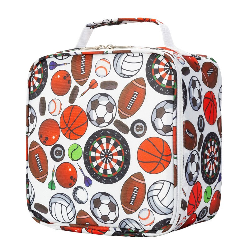 Heopono Full Cartoon Printed Polyester Thermal Insulated Cooling Box Bag Fitness BPA free Promotional Unique Printed Lunch Bag