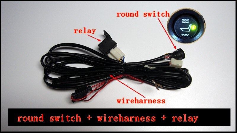 car heater car seat heat switch and wireharness only,kinds of heat switch to choose: normal round switch