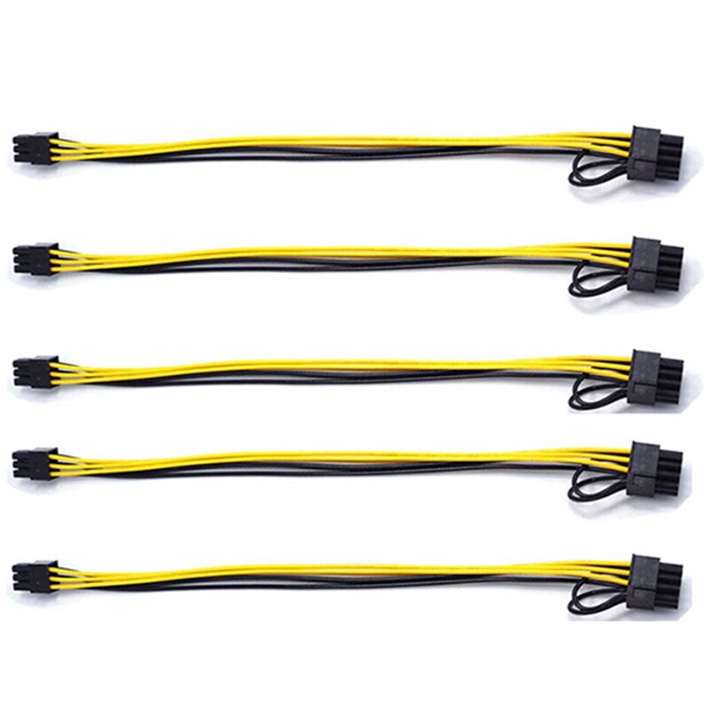 Pcie 6 Pin Male Naar 8 Pin (6 + 2) man Pcie Adapter Power Cable Pci Express Verlengkabel 12.5 Inches: Style 3