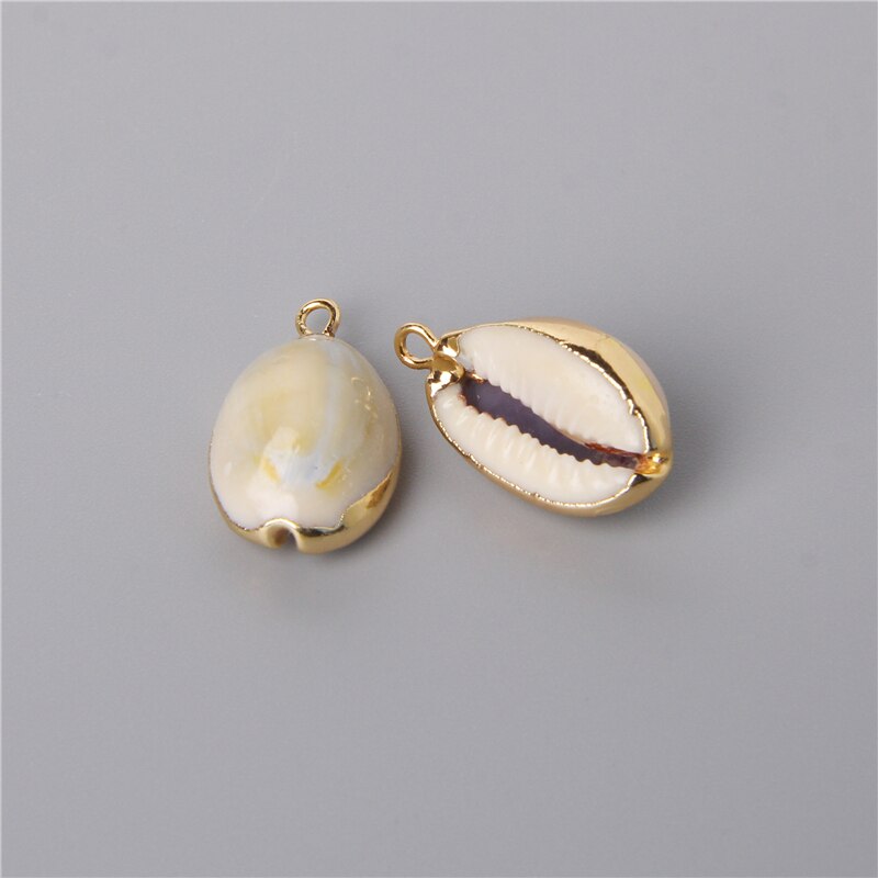 Natuurlijke Wit Grijs Schelp Strand Hangers Charme Voor Sieraden Maken Ketting Oorbellen Armband Accessoires 10Pcs Bulk