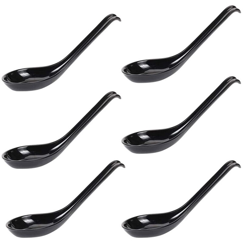 Soep Lepels, 6 Pcs Japanse Stijl Lepels Creatieve Rijst Lepels Chinese Aziatische Soeplepels Met Lange Handvat Voor Restaurants