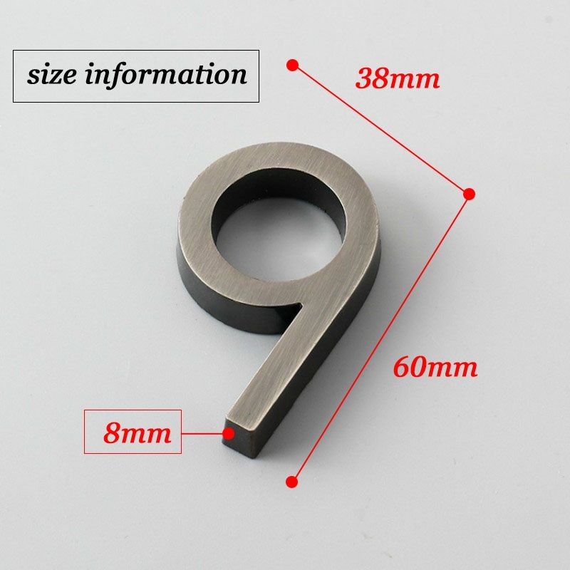 60mm Self Adhesive House Number Sticker For Apartment Plastic Doorplate Home Door Plaque Numbers Signs Mailbox Street Numbers