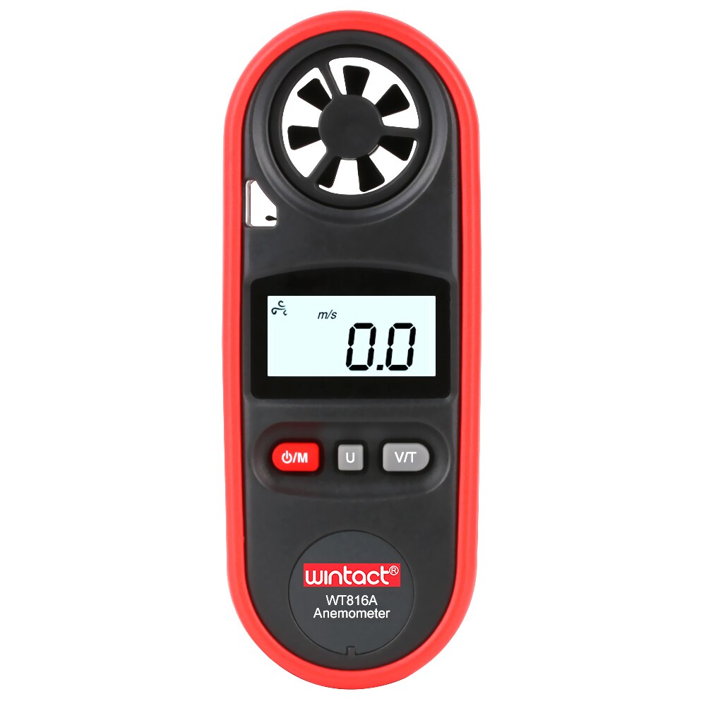 RZ Velocità Strumenti di Misura Anemometro Lcd Digitale di Velocità del Vento metro Sensore Portatile 0-30m/s GM816 Anemometro di Velocità del Vento Metro: WT816A-rosso