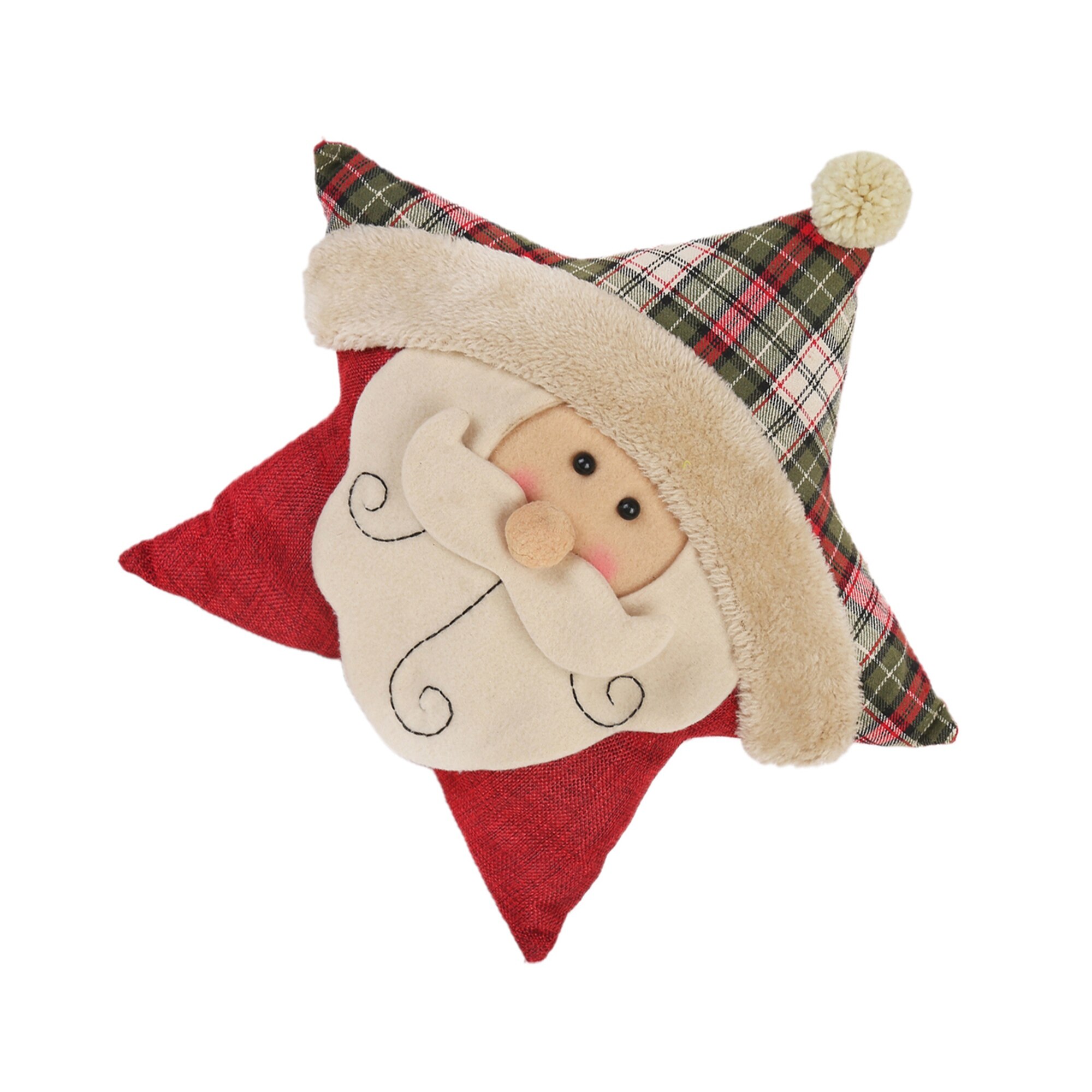 Christmas Pillows Cute Decorative Santa Claus Snowman Pattern Star Shaped Cushion for Home Sofa Couch Bed Car Xmas Ornament